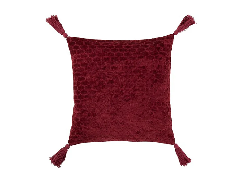 Coussin Déco à Motifs "Cherry" 45x45cm Bordeaux