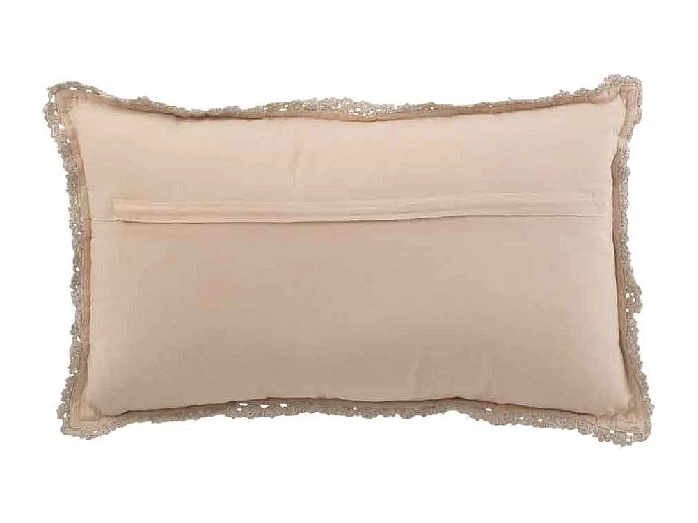 Coussin Déco "Dentelles" 30x50cm Taupe