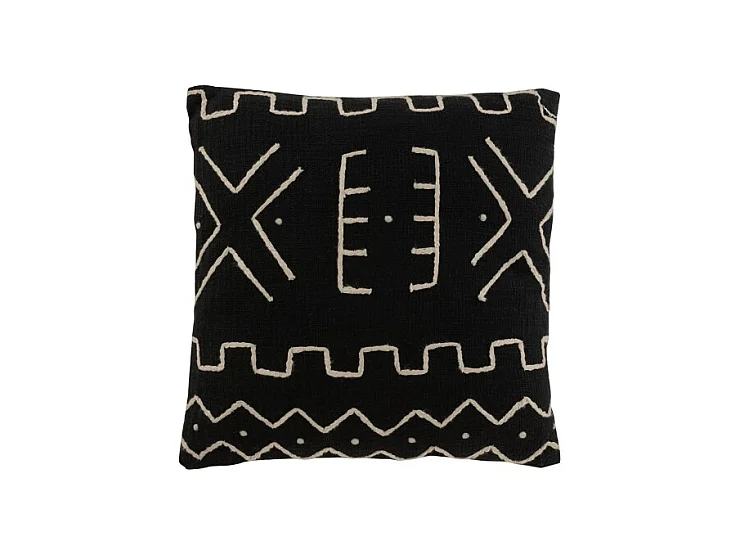 Coussin Déco "Dessin Graphique II" 45x45cm Noir