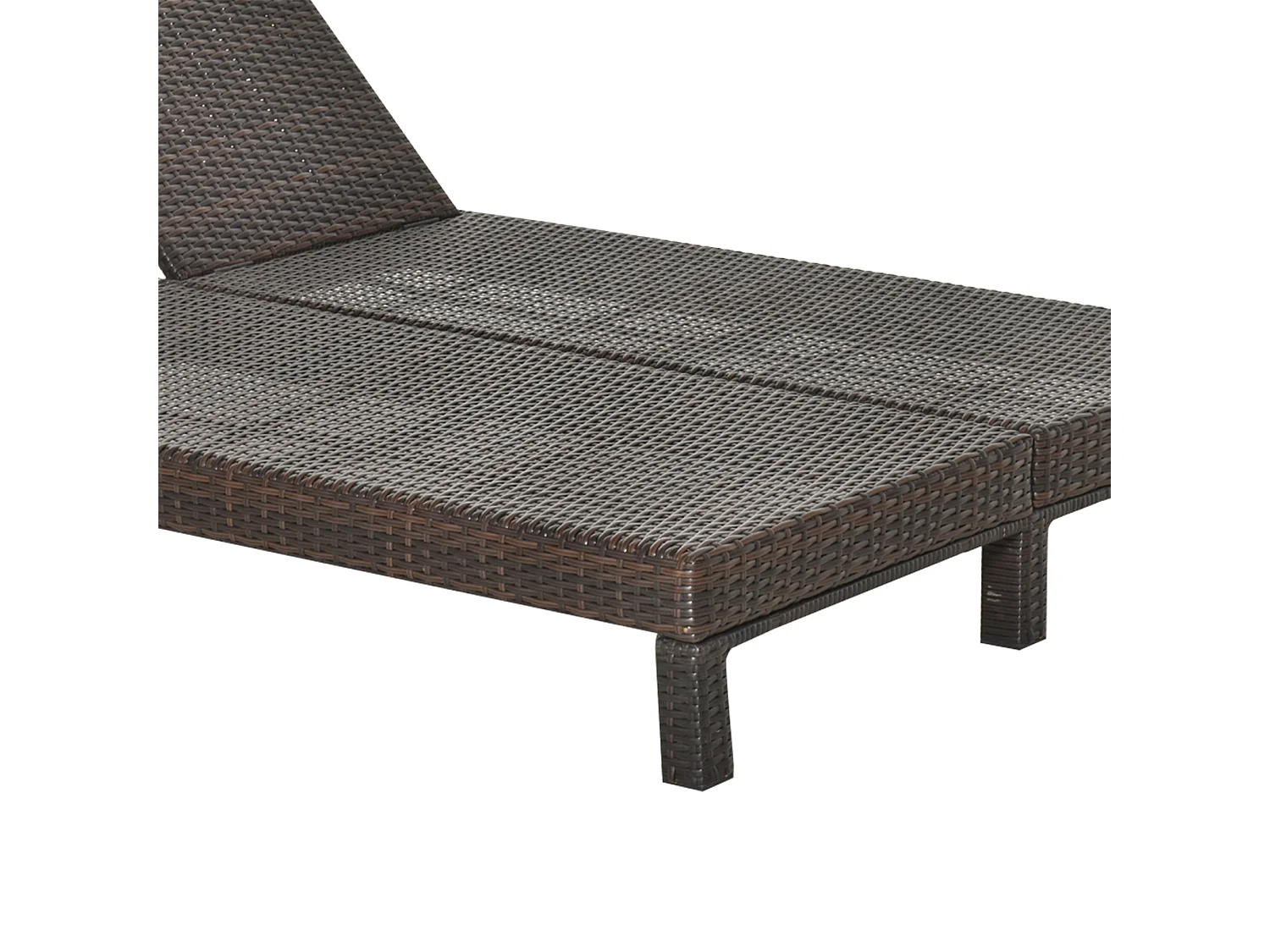 Lettino prendisole a 2 posti sdraio in acciaio e rattan marrone