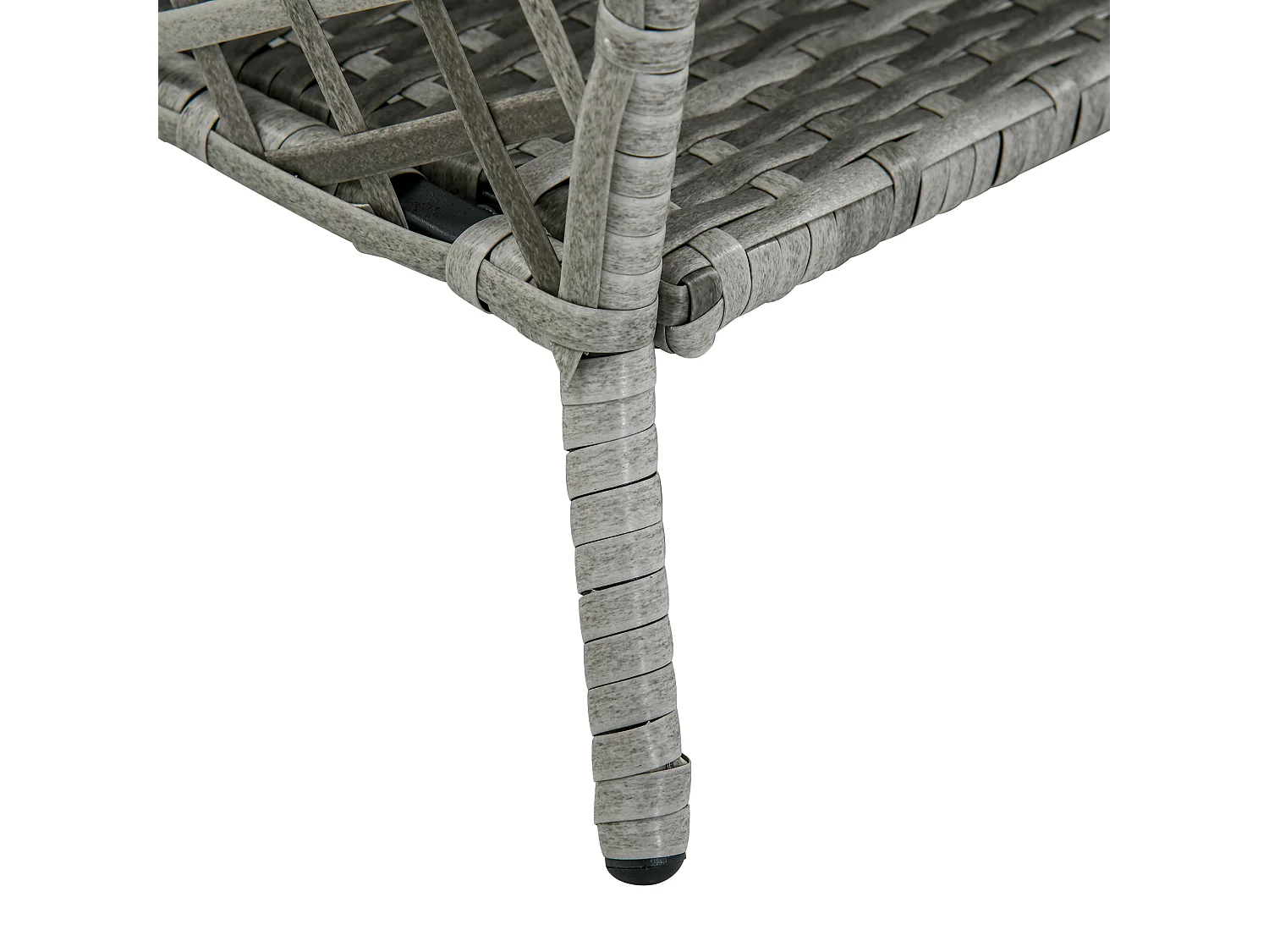 Set da giardino 2 pz in rattan chaise longue e tavolino