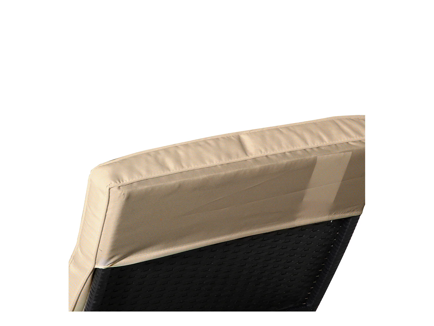 Sdraio da giardino con schienale reclinabile in rattan nero