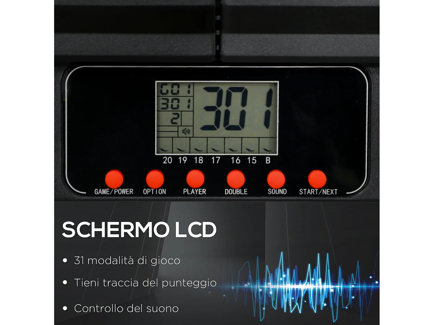 Bersaglio freccette elettronico in pp con 6 freccette