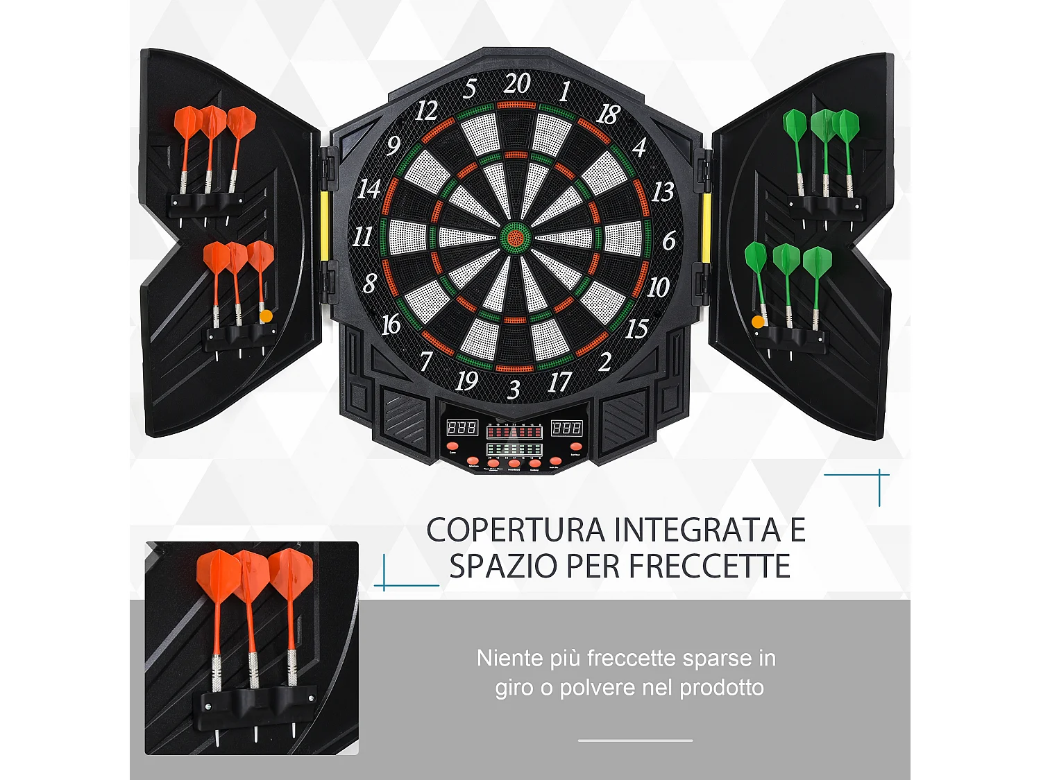 Bersaglio elettronico digitale 12 freccette e 8 giocatori