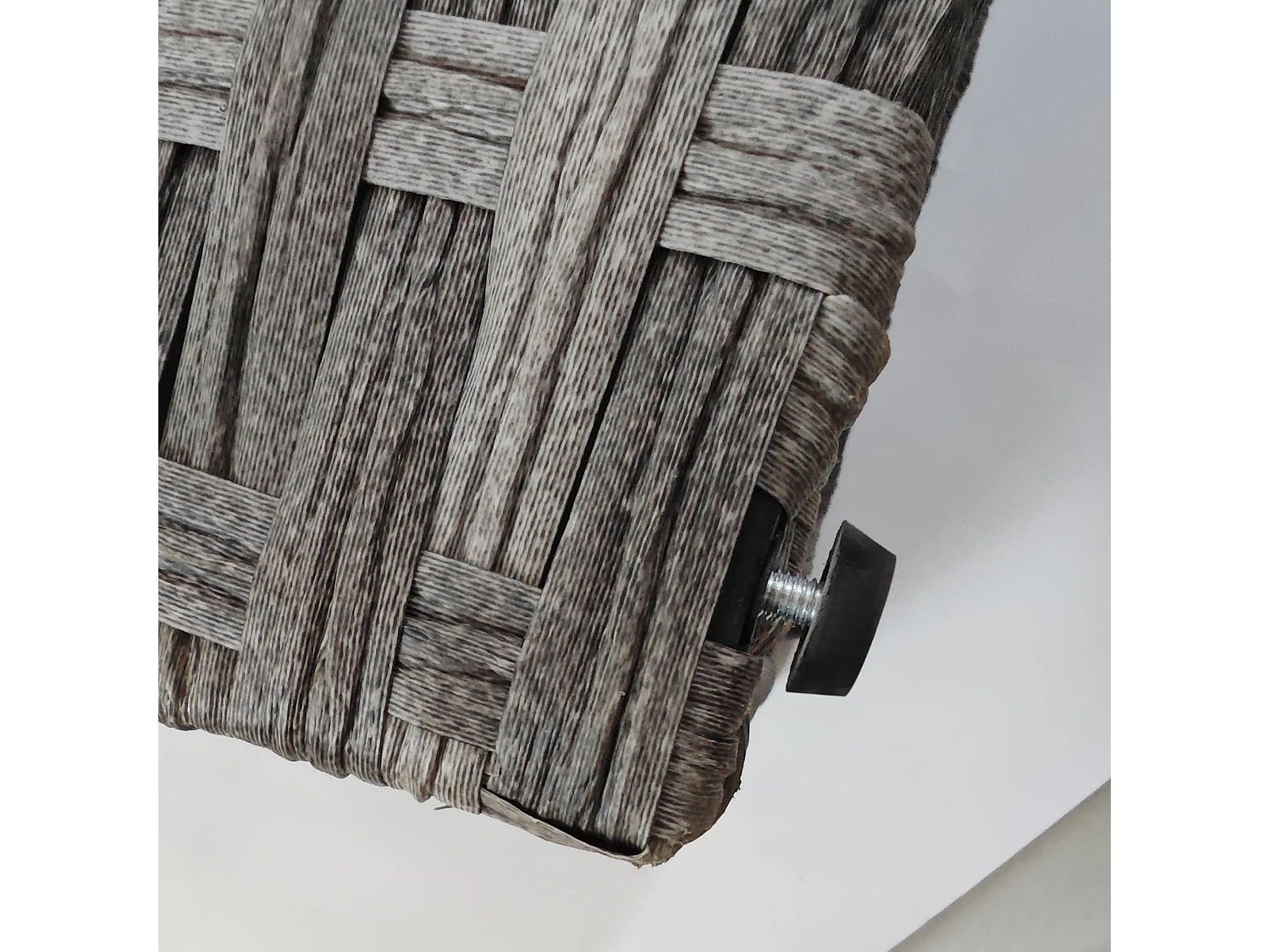 Cesta contenitore da giardino con tessuto in rattan pe grigio