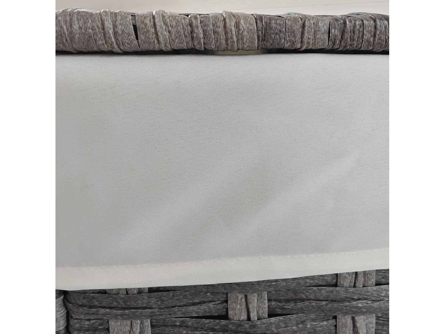 Cesta contenitore da giardino con tessuto in rattan pe grigio