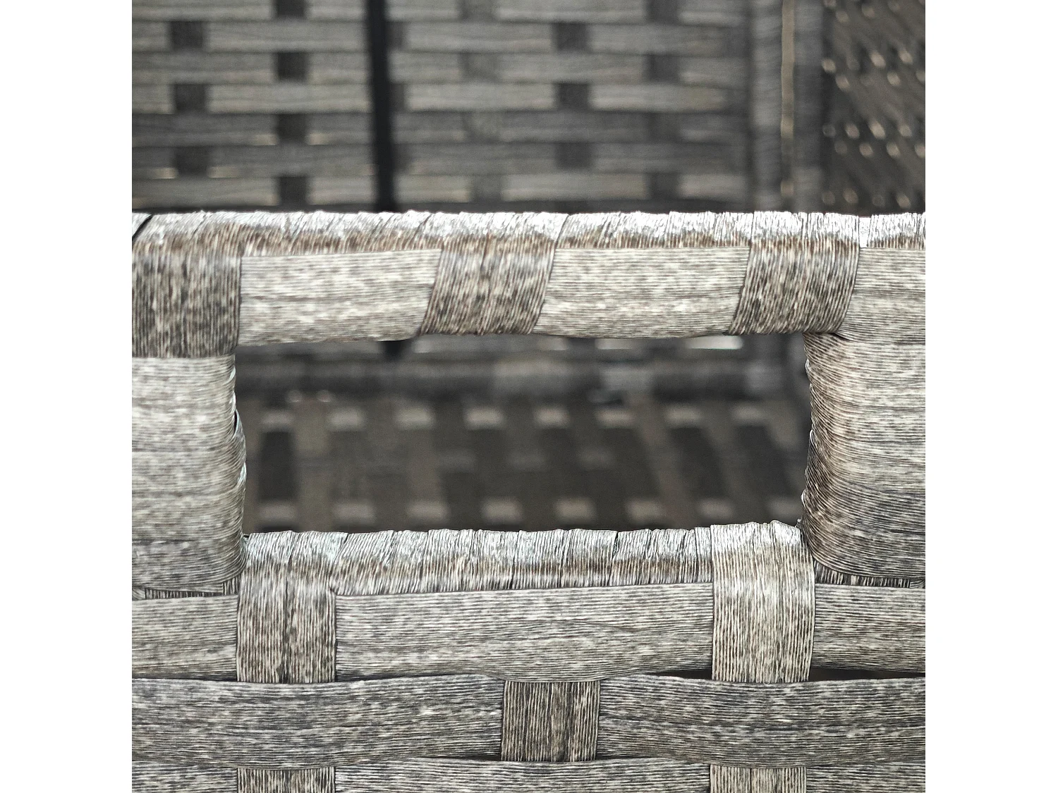 Baule da giardino con sacco interno in tessuto e rattan pe grigio