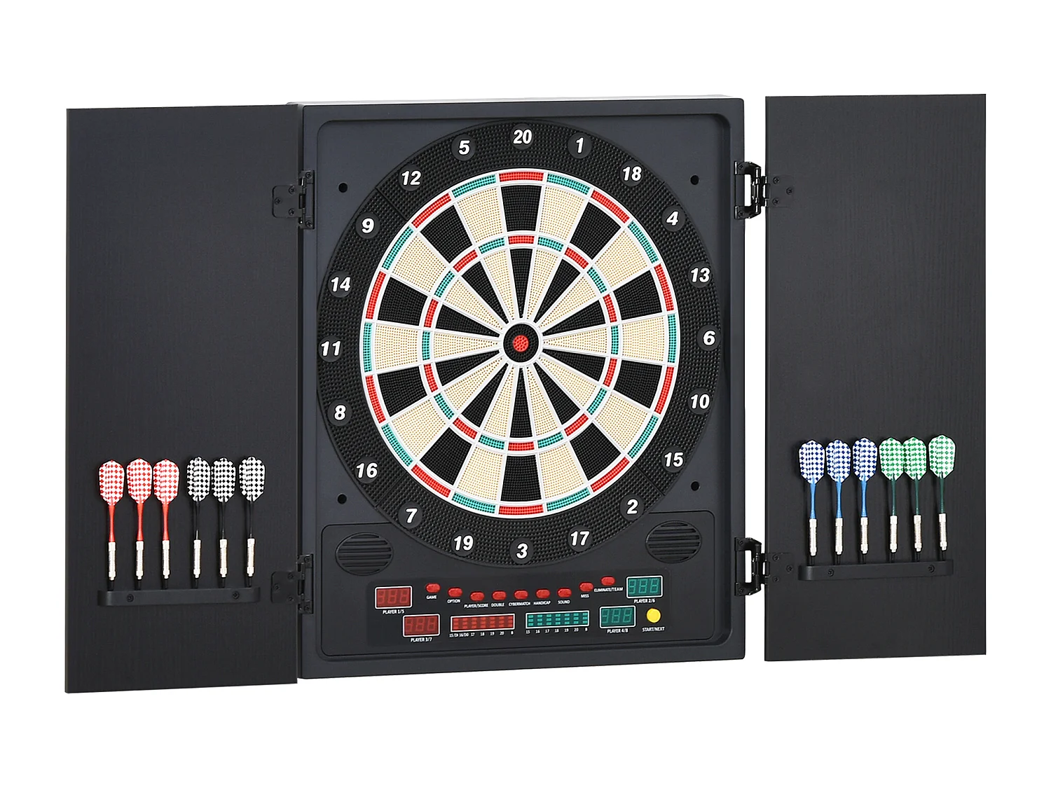 Bersaglio elettronico con 12 freccette 6 display per punteggio