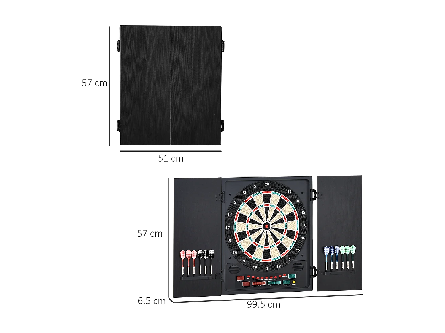 Bersaglio elettronico con 12 freccette 6 display per punteggio