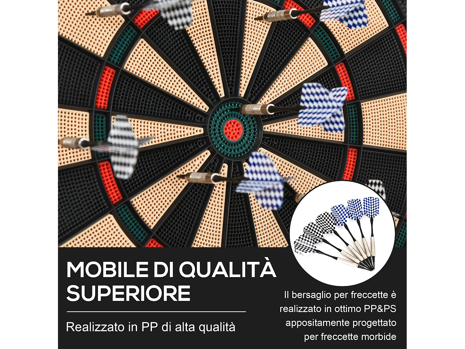 Bersaglio freccette elettronico con 6 freccette luci e suoni