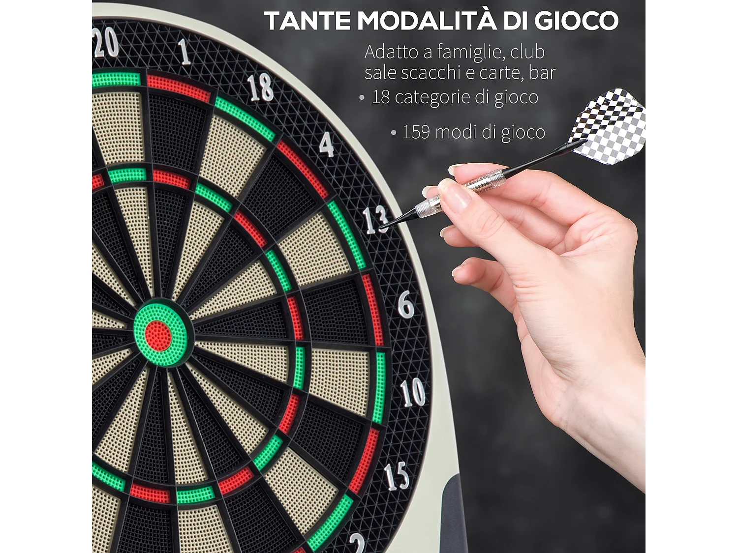 Bersaglio freccette elettronico con 6 freccette luci e suoni