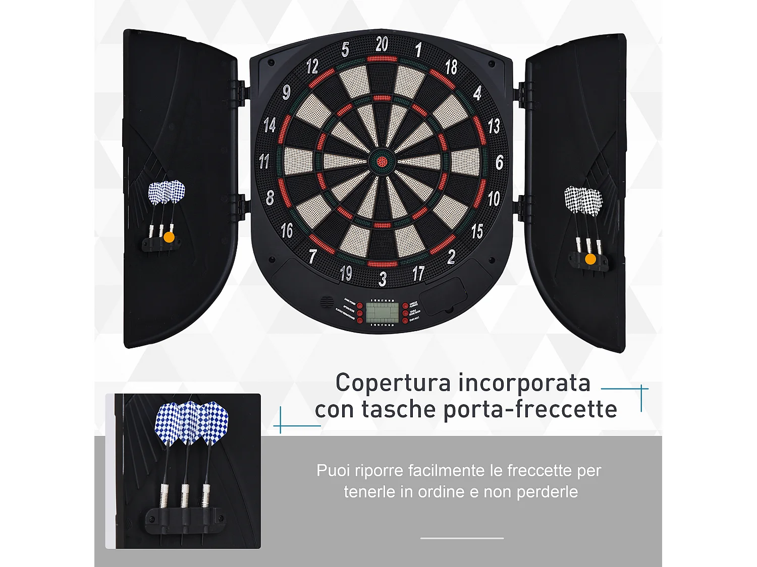 Bersaglio per freccette elettronico per 8 giocatori