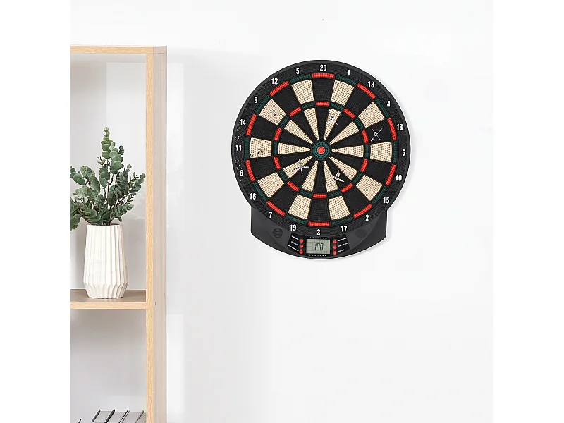 Bersaglio a freccette elettronico con 6 freccette nero