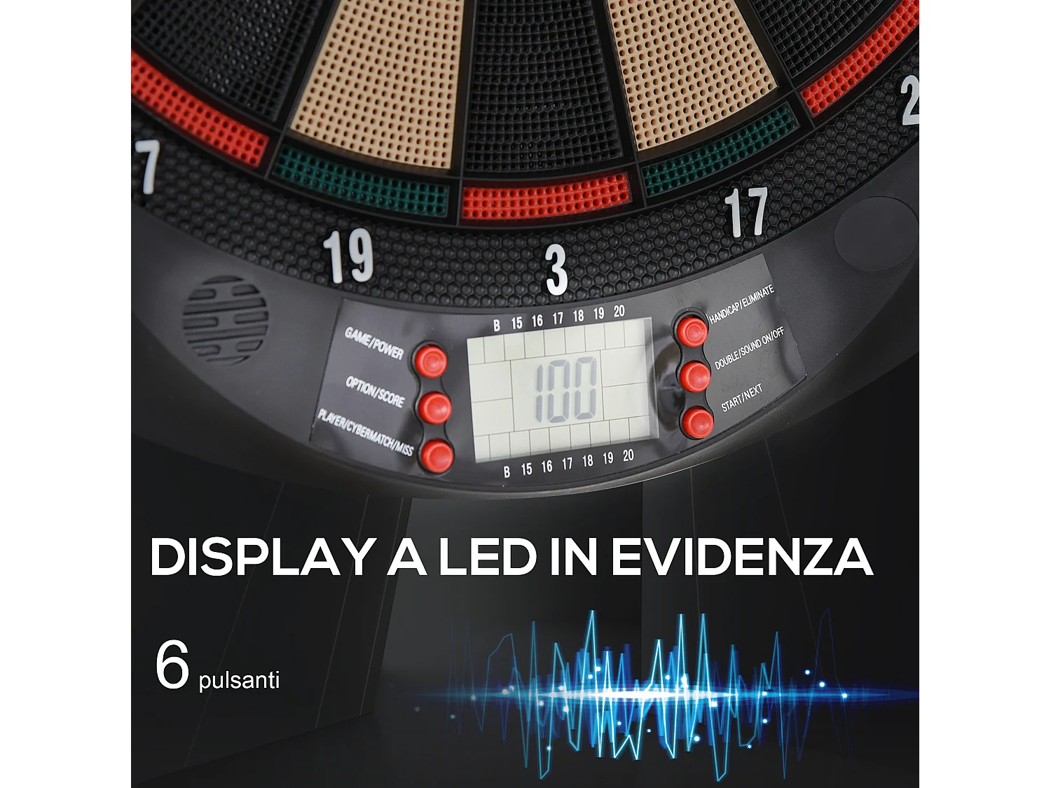 Bersaglio a freccette elettronico con 6 freccette nero