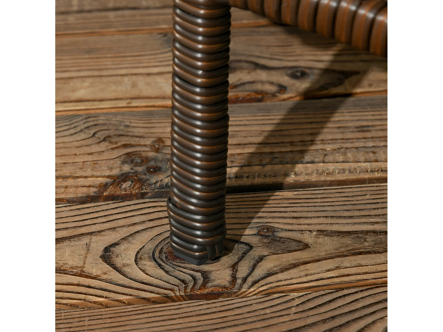 Set da giardino in rattan con 2 sedie e tavolino da caffè marrone