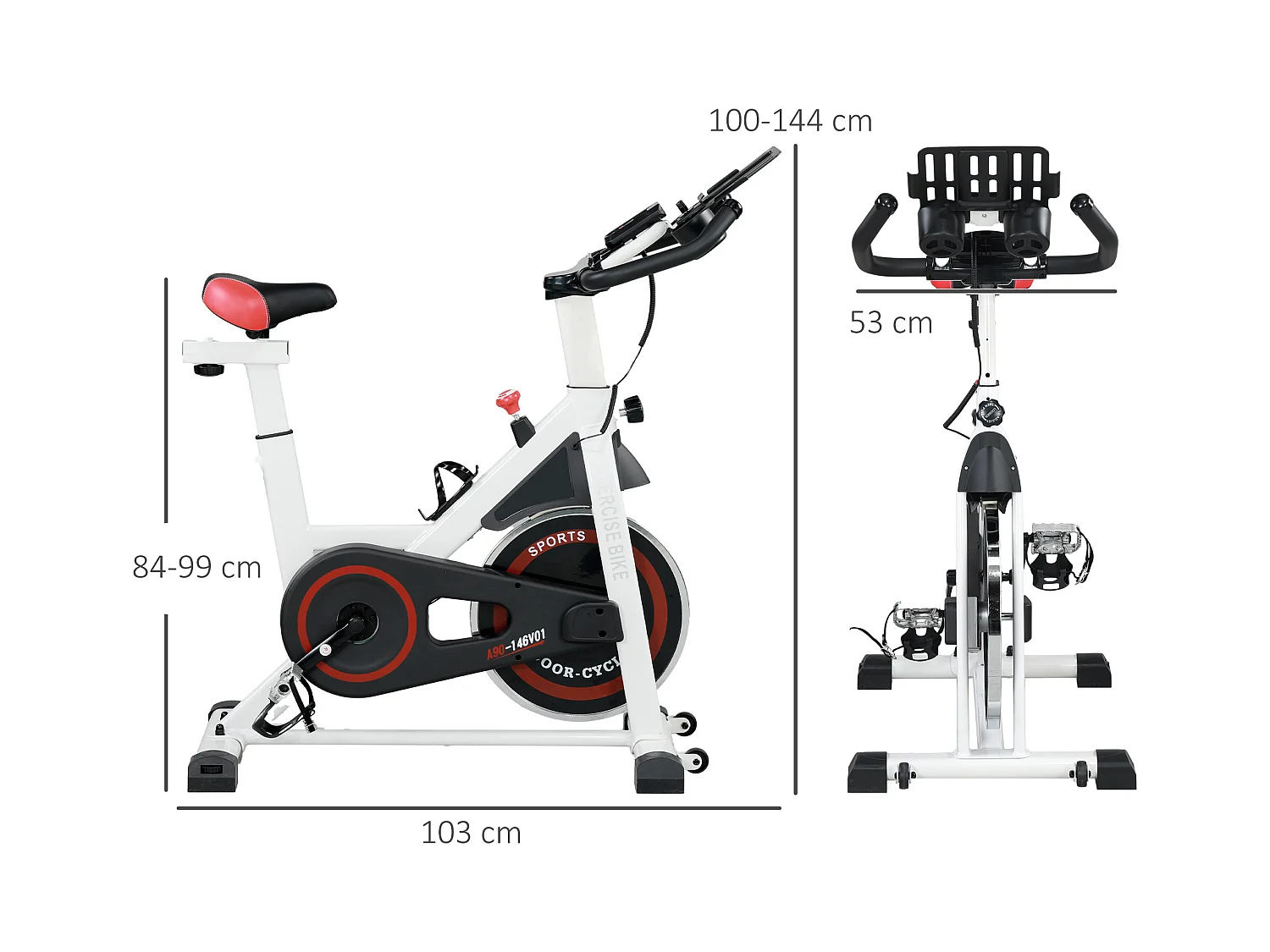 Cyclette professionale cyclette da camera regolabile con volano 8kg