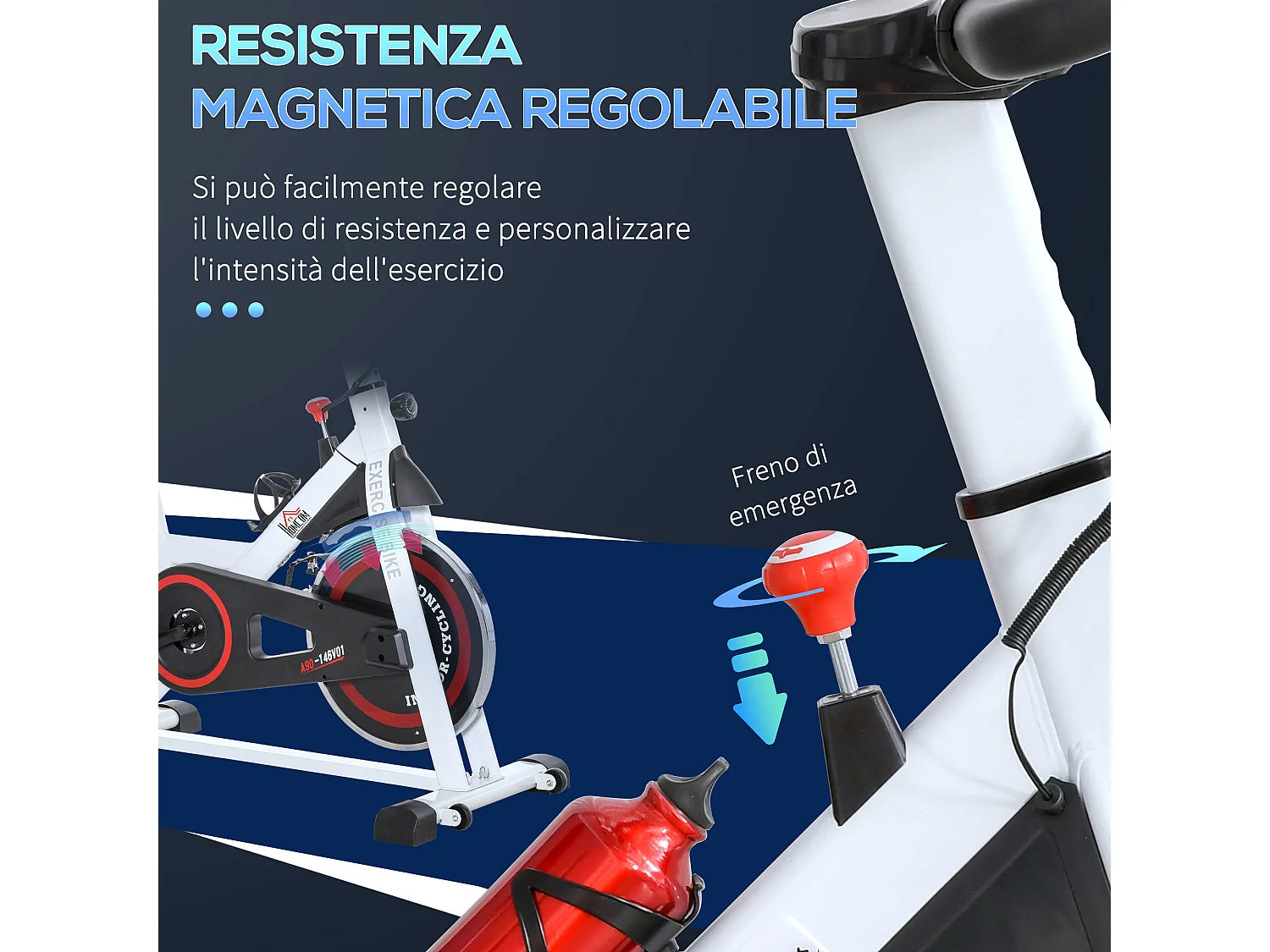Cyclette professionale cyclette da camera regolabile con volano 8kg