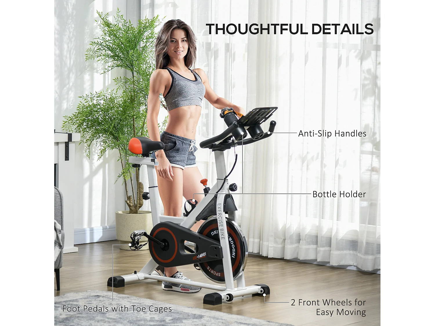 Cyclette professionale cyclette da camera regolabile con volano 8kg