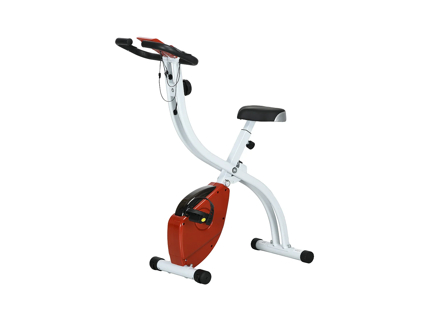 Cyclette magnetica pieghevole a 8 resistenze in acciaio rosso