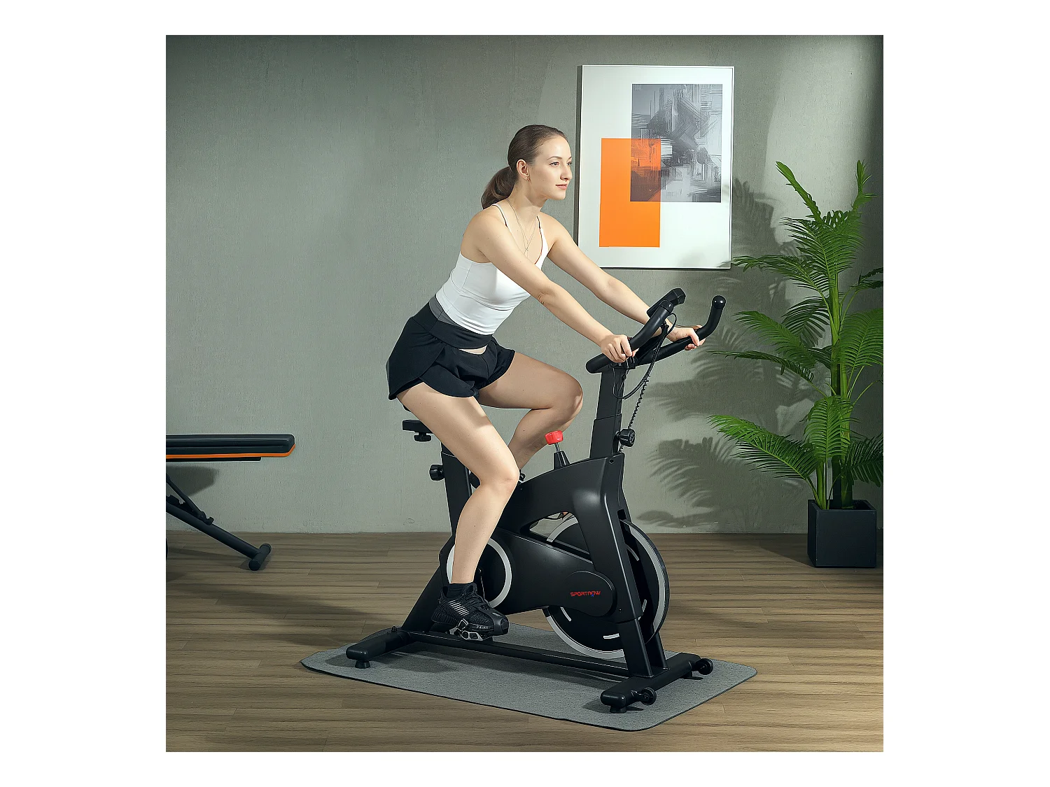 Cyclette magnetica con volano 10 kg, sedile e manubrio regolabili nero