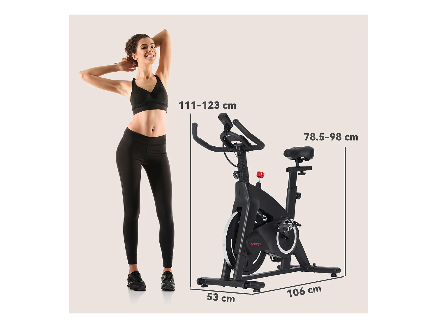 Cyclette magnetica con volano 10 kg, sedile e manubrio regolabili nero