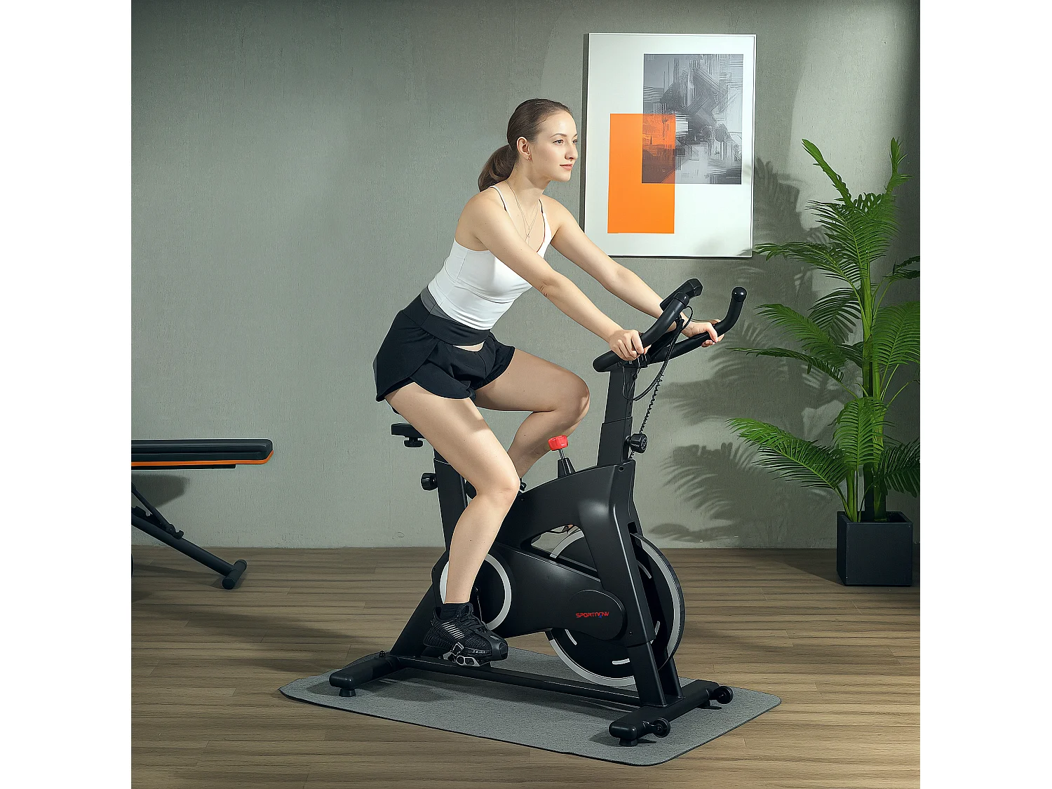 Cyclette magnetica con volano 10 kg, sedile e manubrio regolabili nero