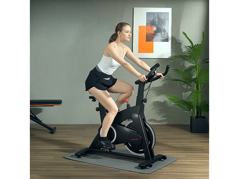 Cyclette magnetica con volano 10 kg, sedile e manubrio regolabili nero