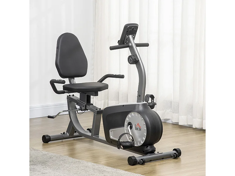 Cyclette orizzontale recumbent con 8 livelli di resistenza e schermo lcd