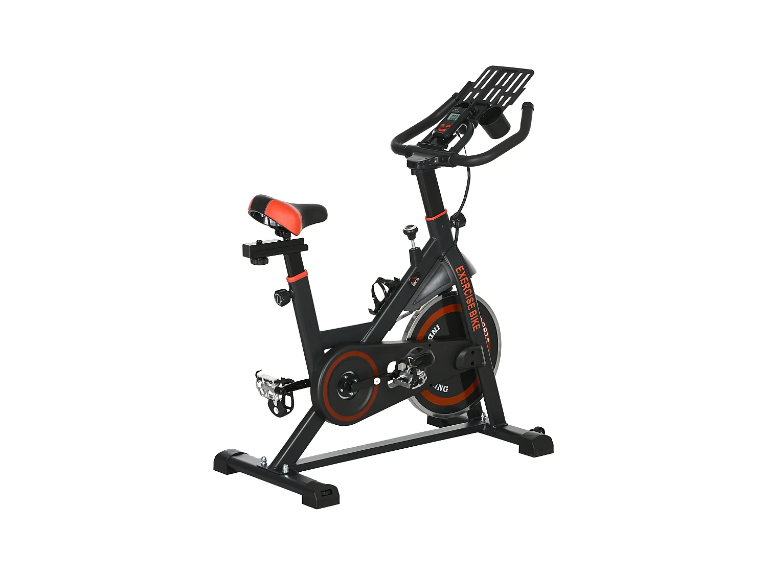 Cyclette da casa con volano da 8 kg e schermo lcd rosso e nero