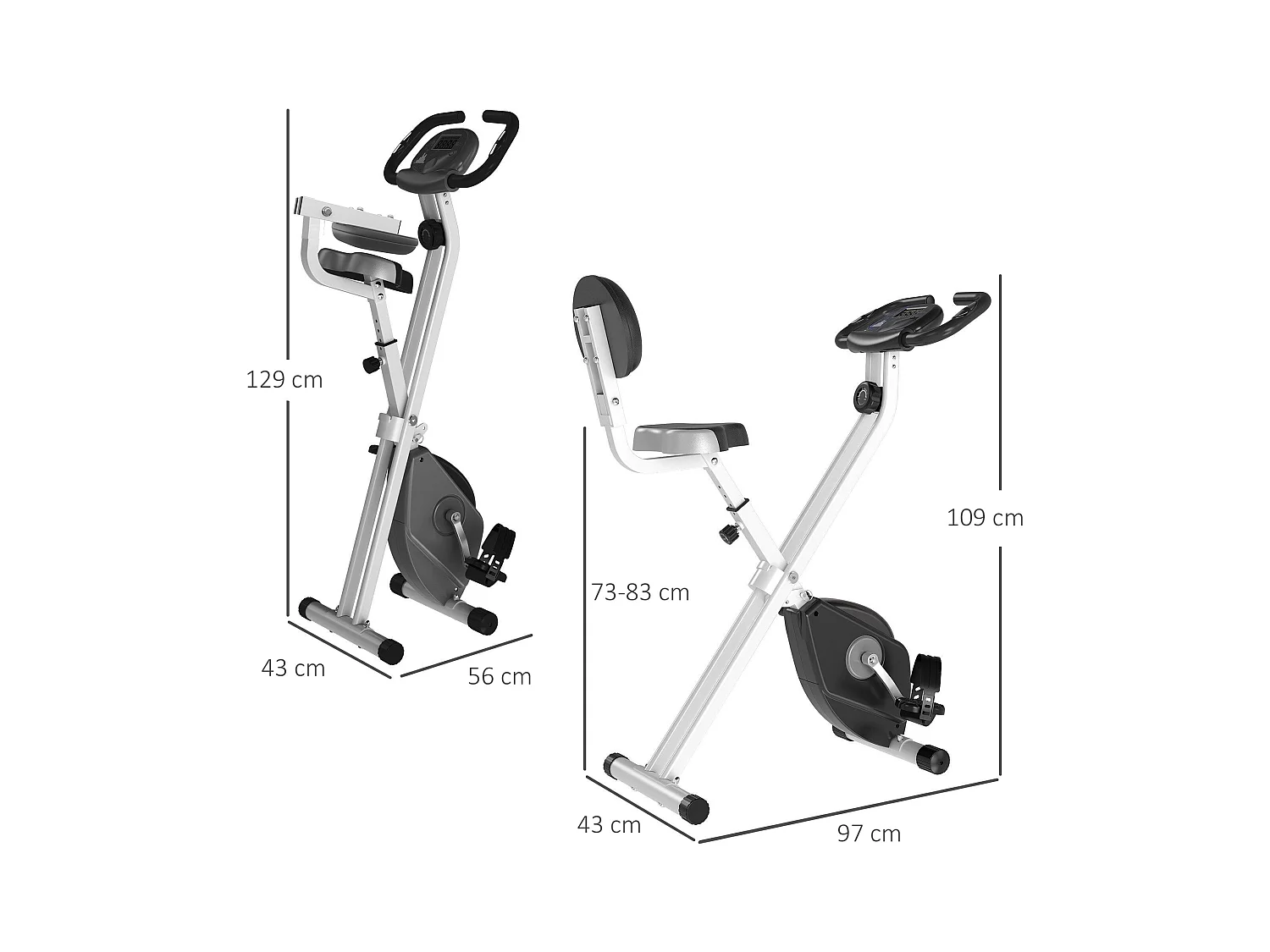 Cyclette da camera pieghevole a x 5 posizioni regolabili e 8 resistenze
