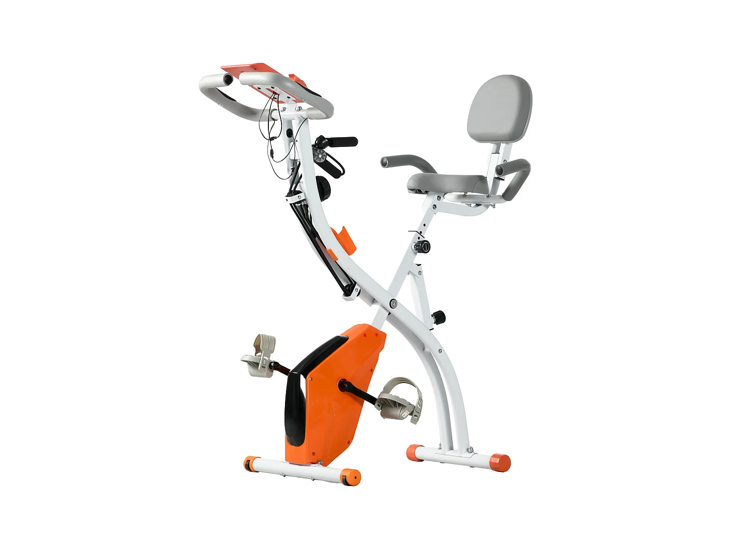 Cyclette pieghevole resistenza 8 livelli elastici per braccia arancione