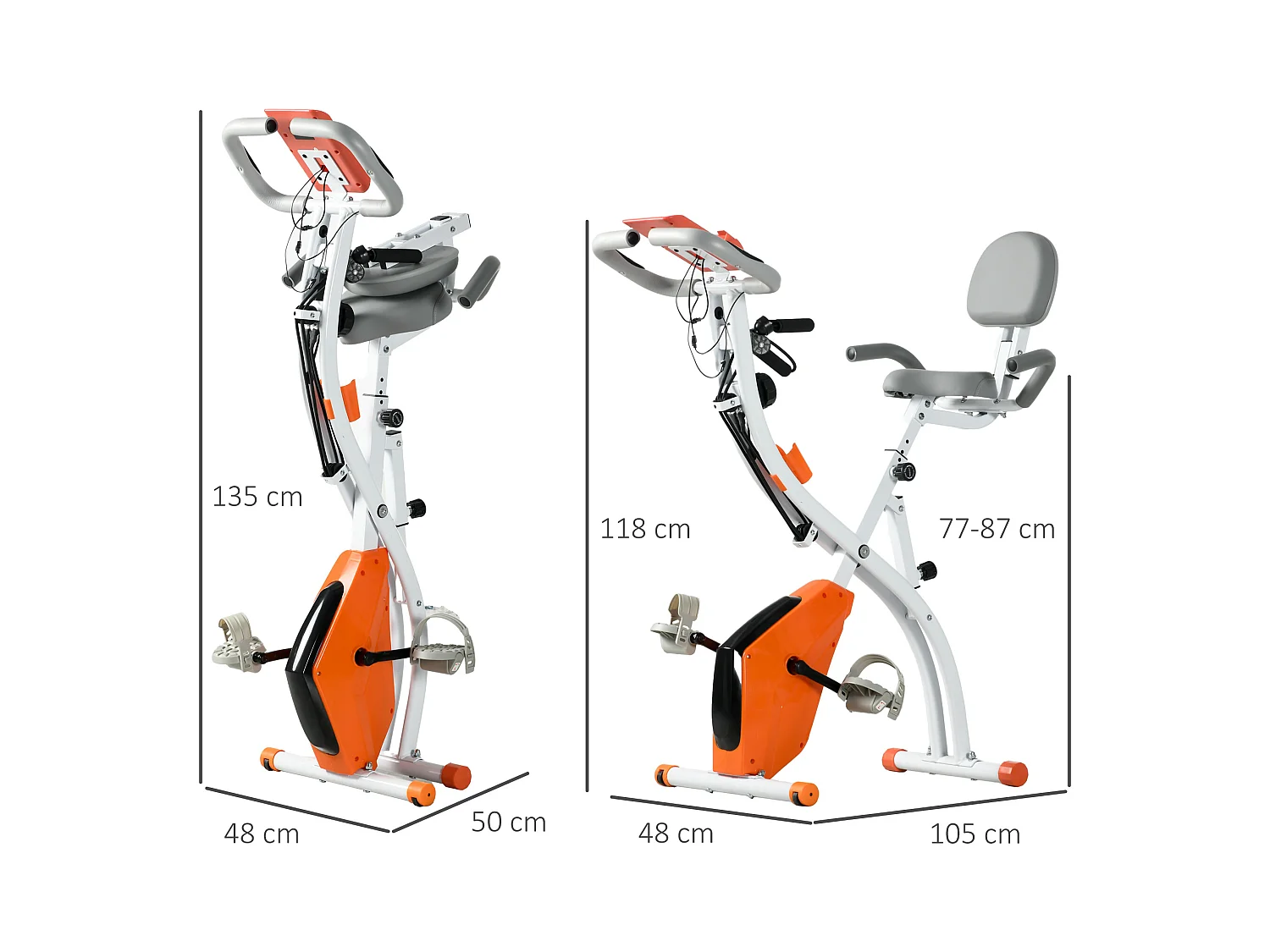 Cyclette pieghevole resistenza 8 livelli elastici per braccia arancione