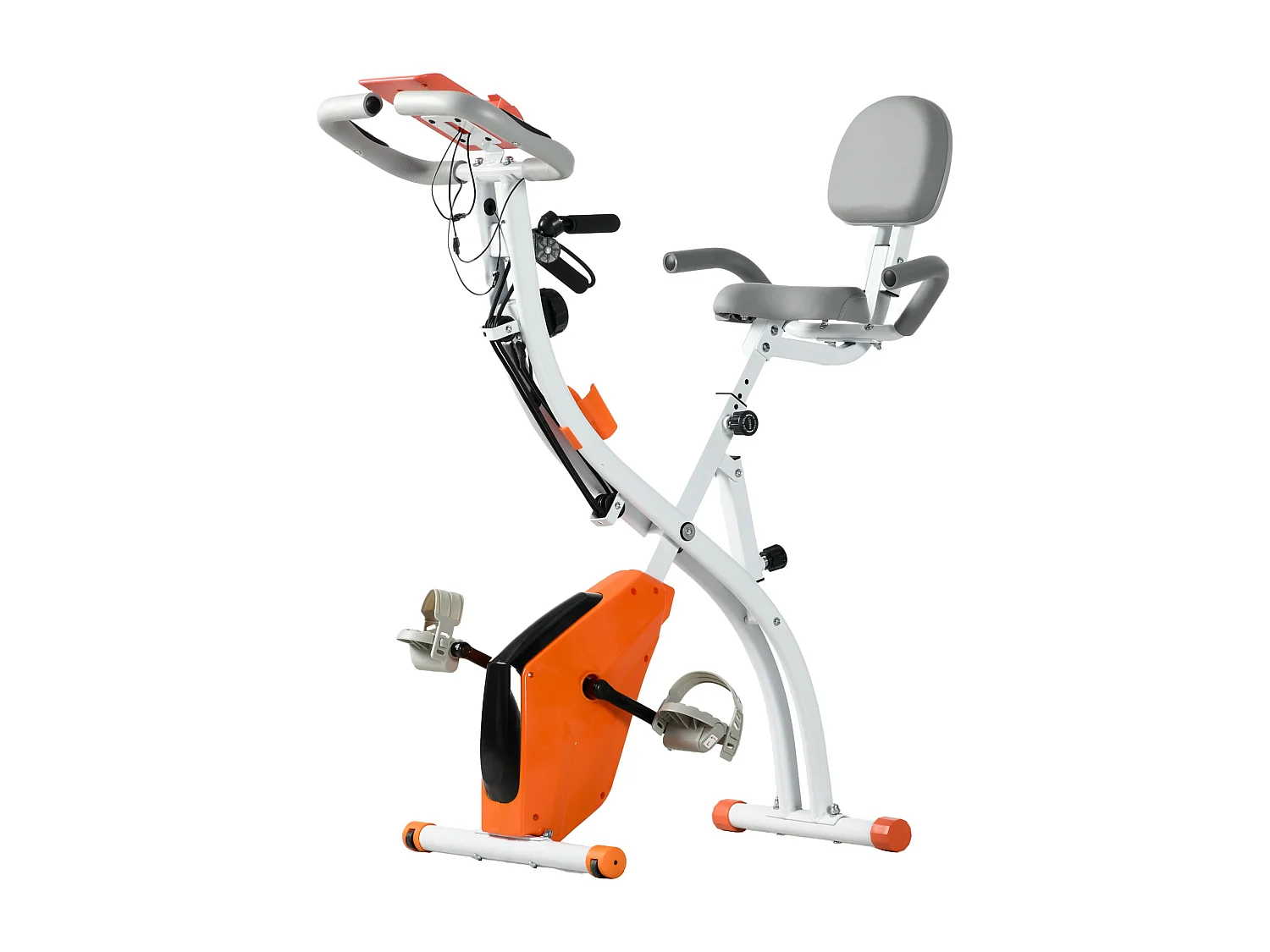 Cyclette pieghevole resistenza 8 livelli elastici per braccia arancione