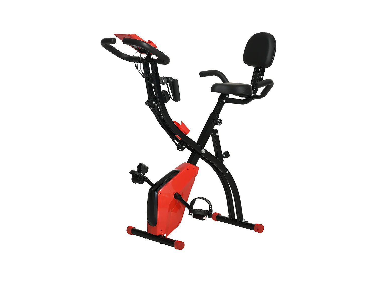 Cyclette pieghevole 2 in 1 resistenza 8 livelli elastici per braccia