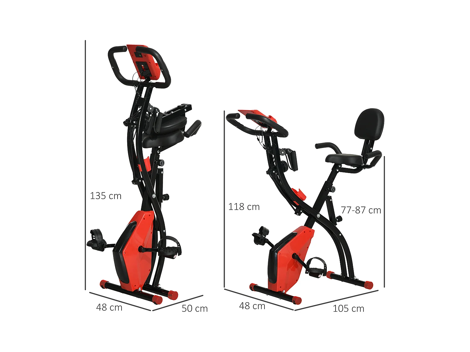 Cyclette pieghevole 2 in 1 resistenza 8 livelli elastici per braccia