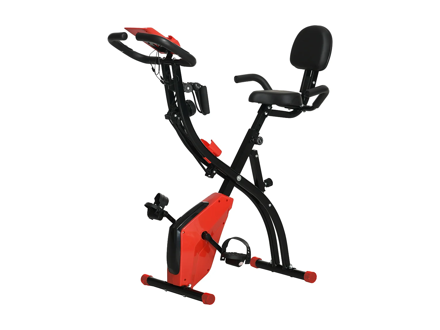 Cyclette pieghevole 2 in 1 resistenza 8 livelli elastici per braccia