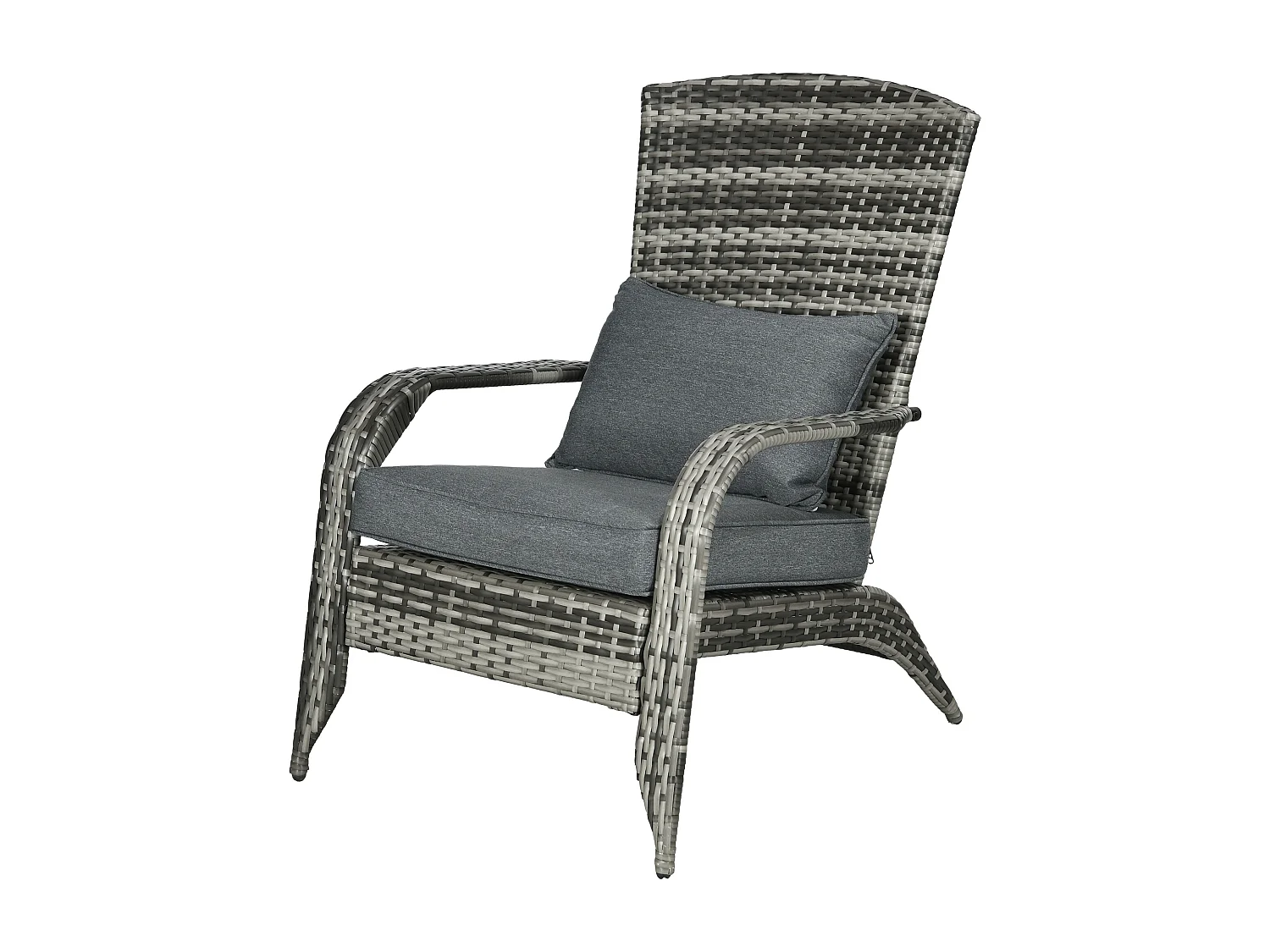 Sedia da giardino adironrack in rattan e acciaio grigio