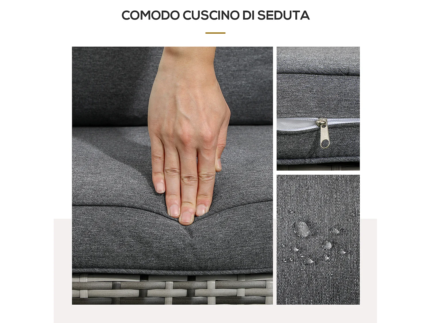 Sedia da giardino adironrack in rattan e acciaio grigio