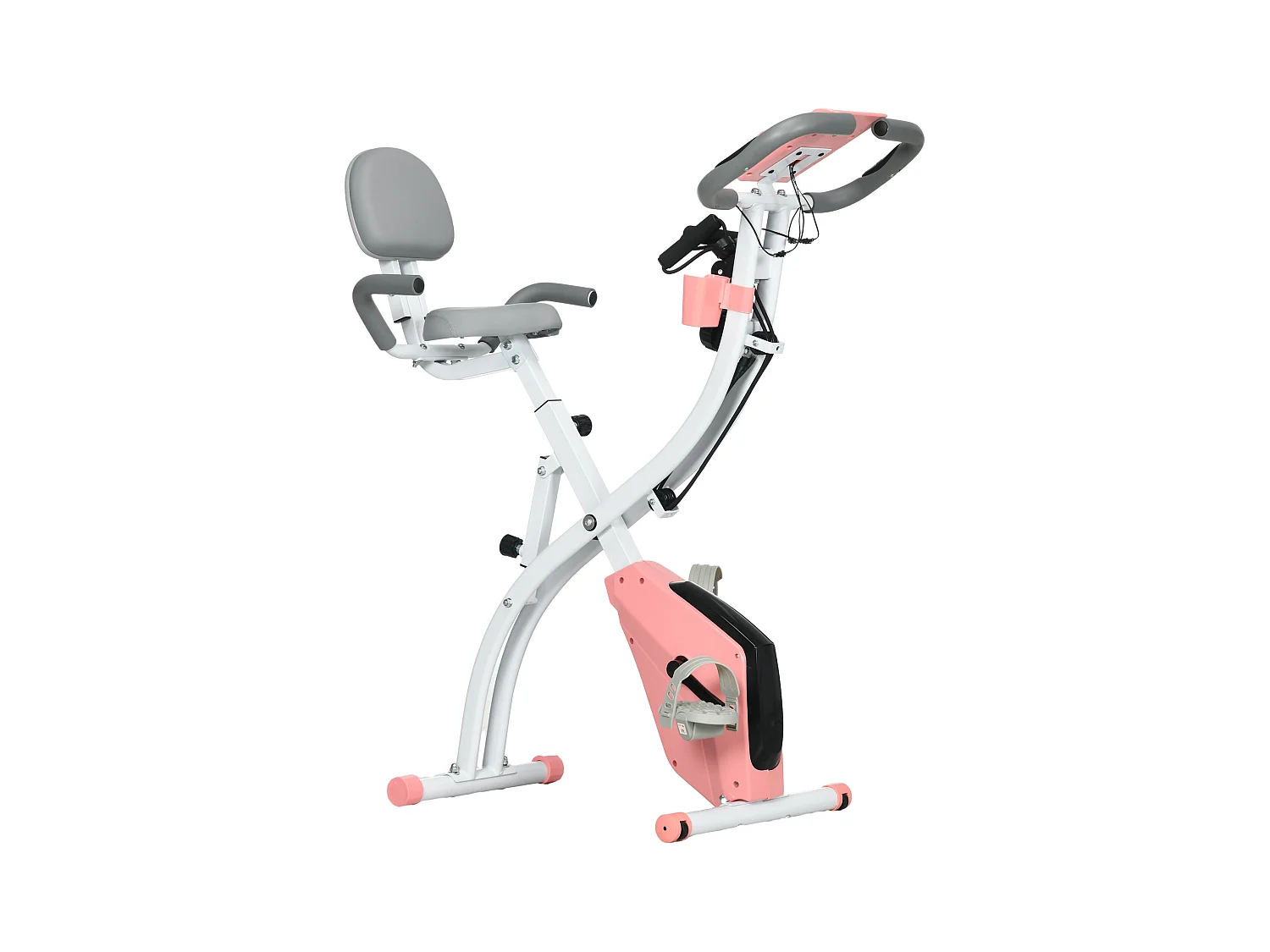 Cyclette pieghevole 2 in 1 resistenza 8 livelli elastici per braccia