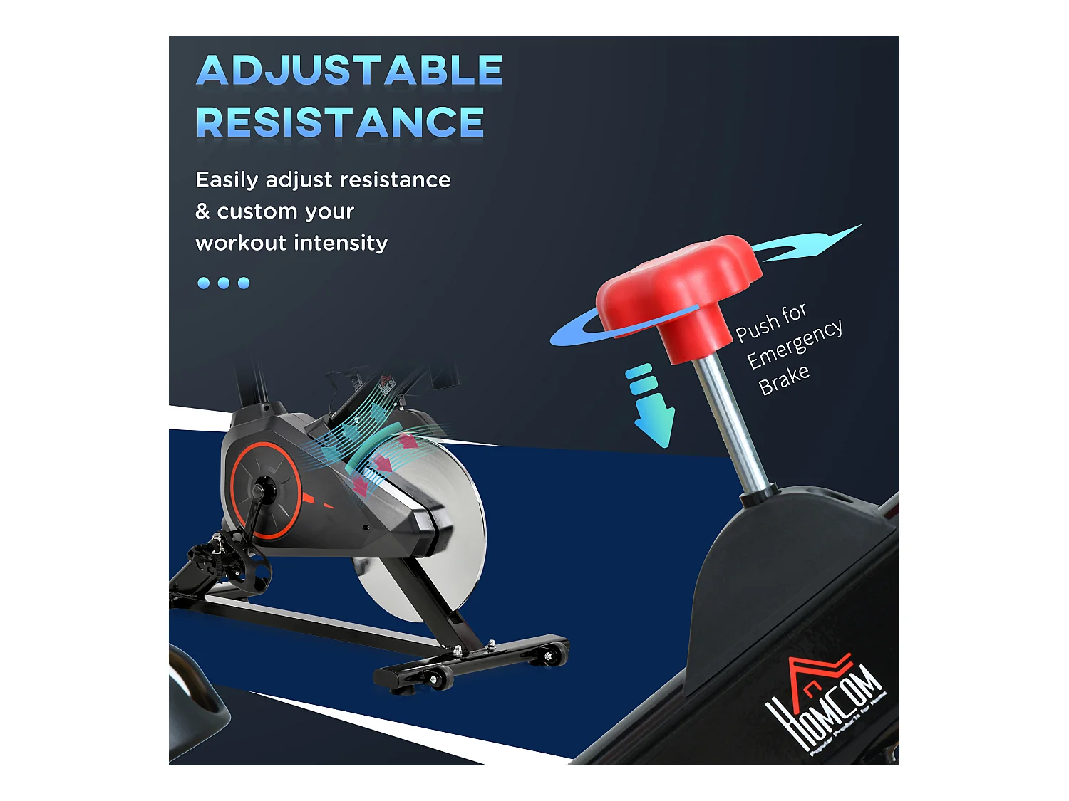 Cyclette da camera professionale regolabile con monitor nero