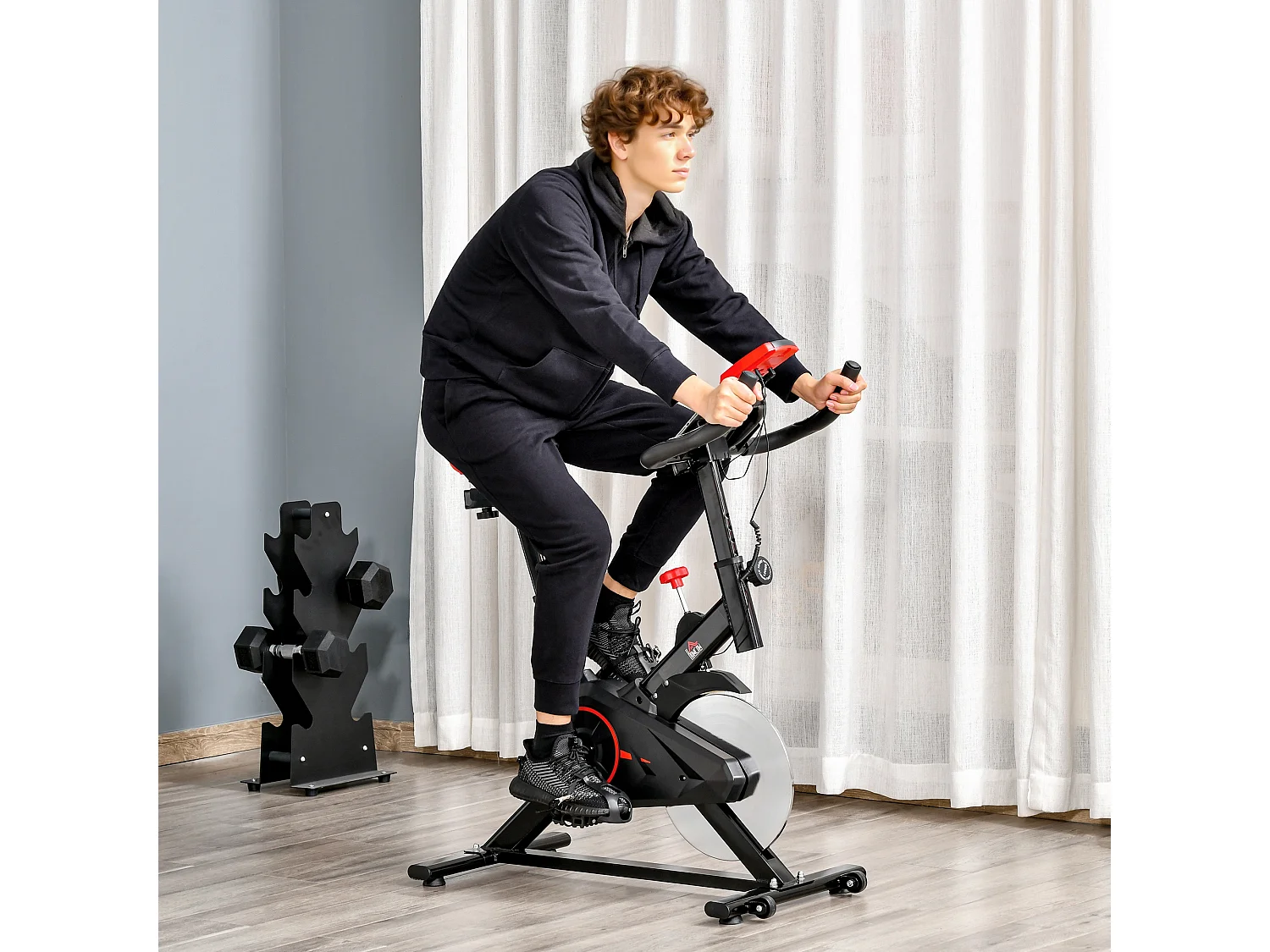 Cyclette da camera professionale regolabile con monitor nero