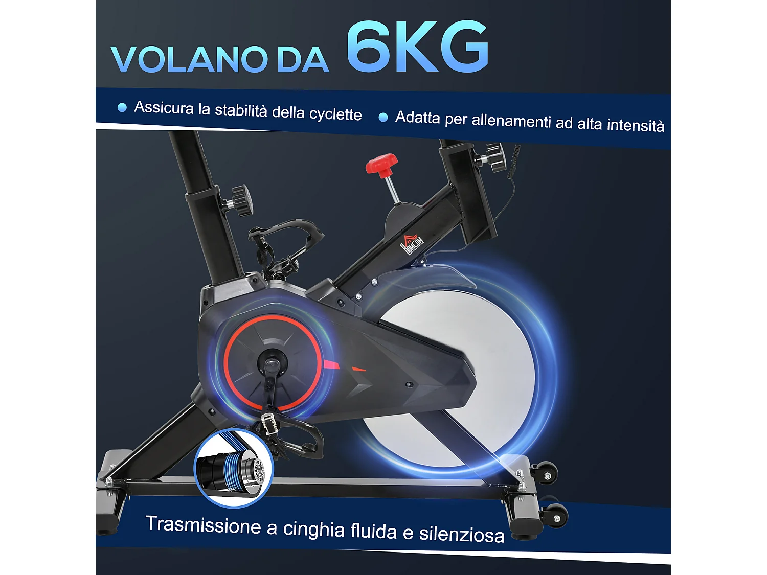 Cyclette da camera professionale regolabile con monitor nero