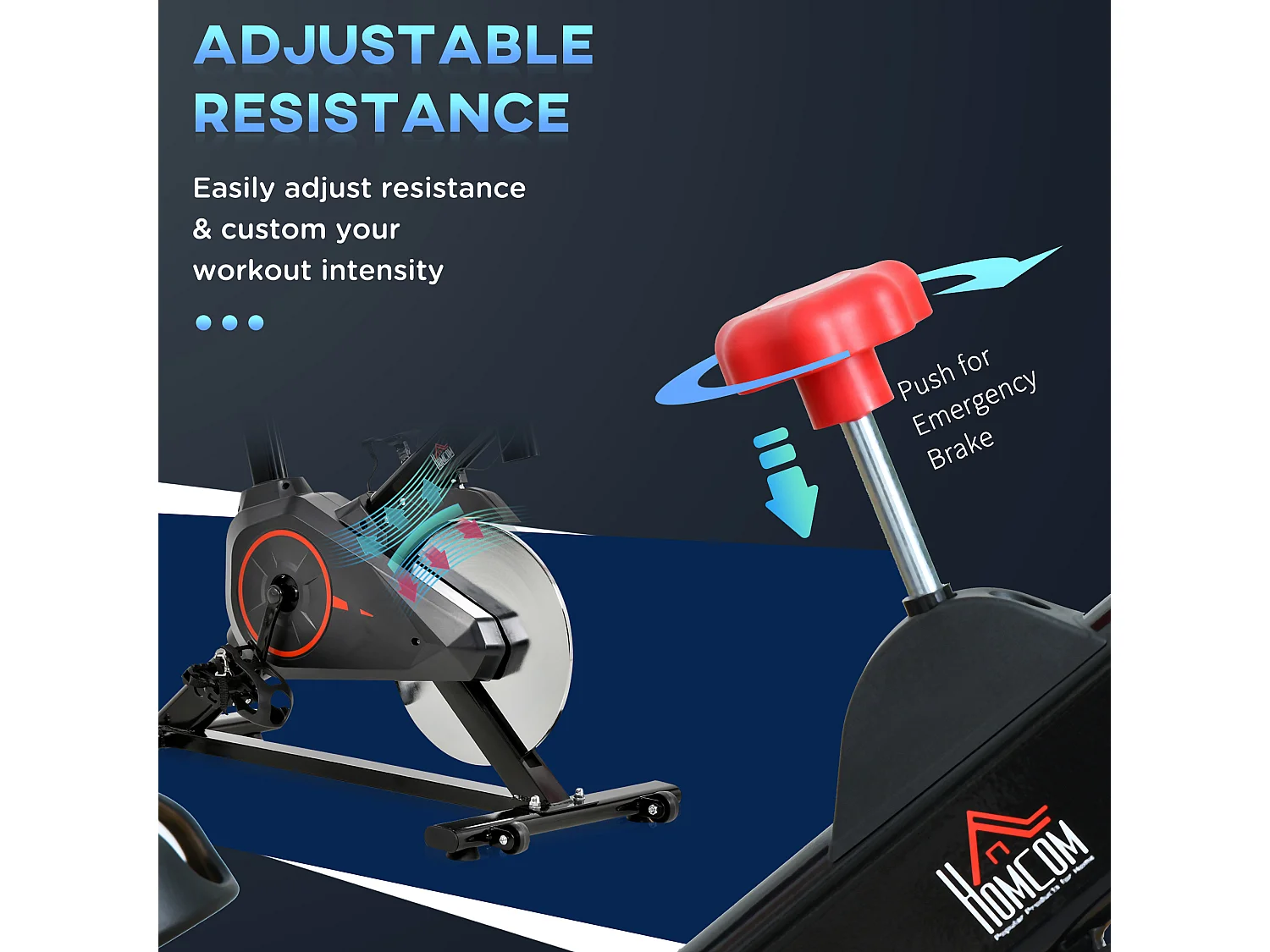 Cyclette da camera professionale regolabile con monitor nero