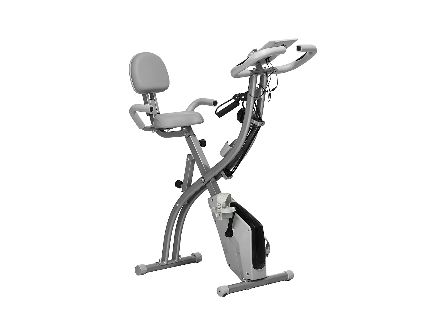 Cyclette pieghevole 2 in 1 resistenza 8 livelli elastici per braccia