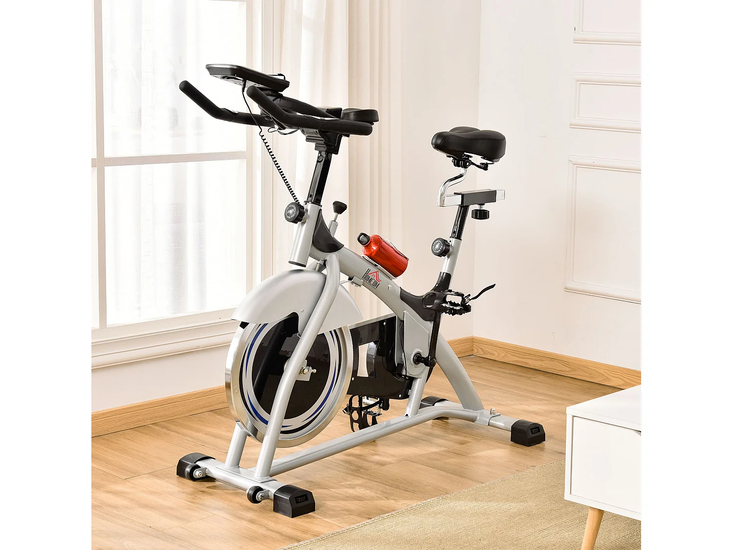 Cyclette con monitor lcd volano 15kg sellino e manubrio regolabili