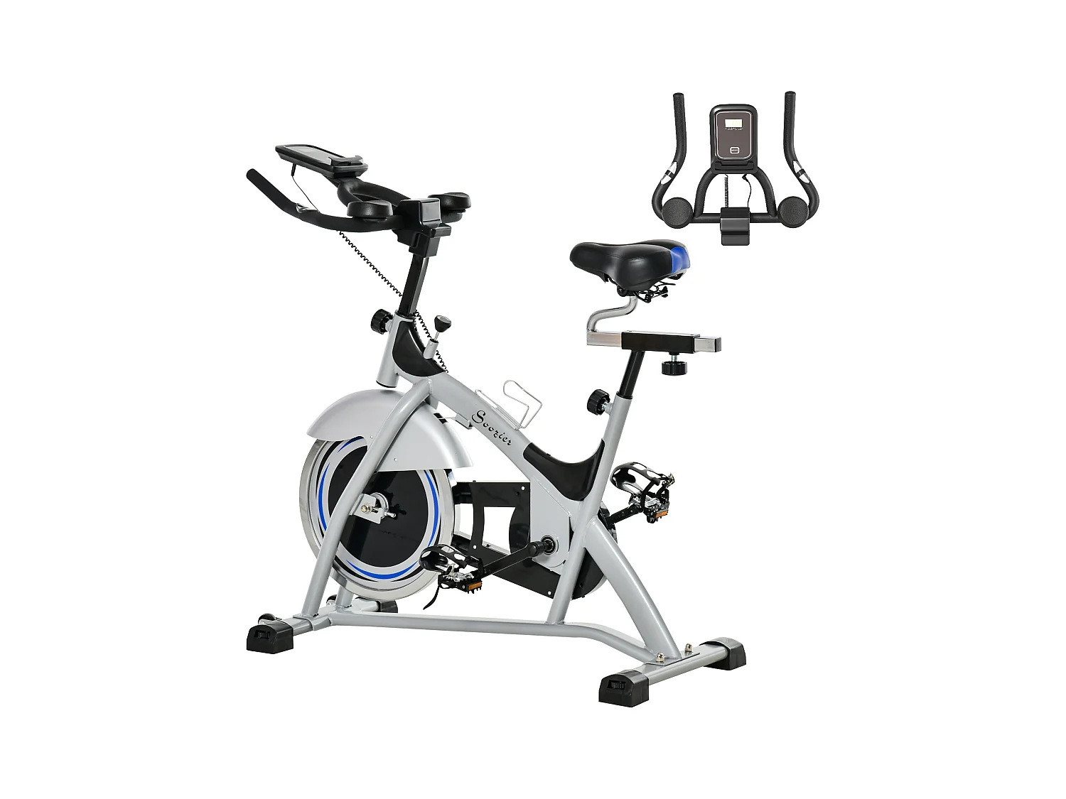 Cyclette con monitor lcd volano 15kg sellino e manubrio regolabili