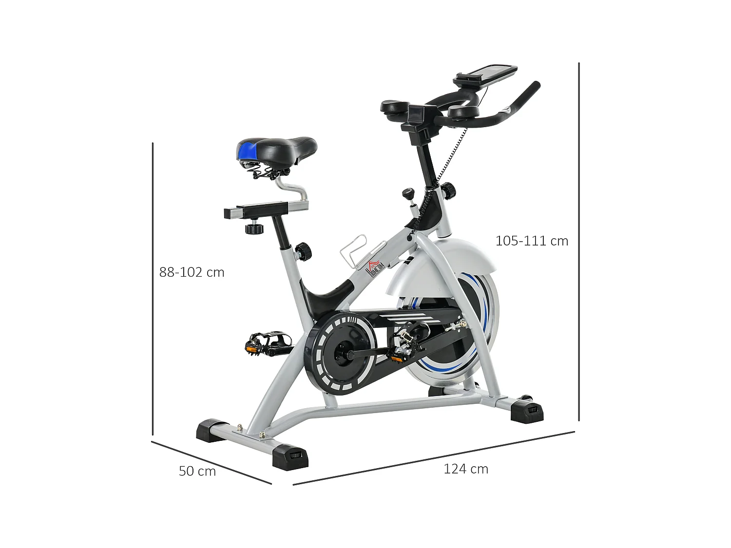 Cyclette con monitor lcd volano 15kg sellino e manubrio regolabili