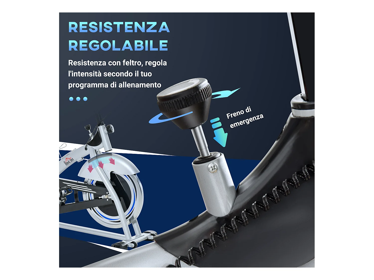 Cyclette con monitor lcd volano 15kg sellino e manubrio regolabili