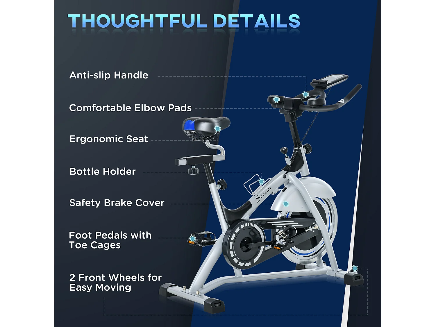 Cyclette con monitor lcd volano 15kg sellino e manubrio regolabili
