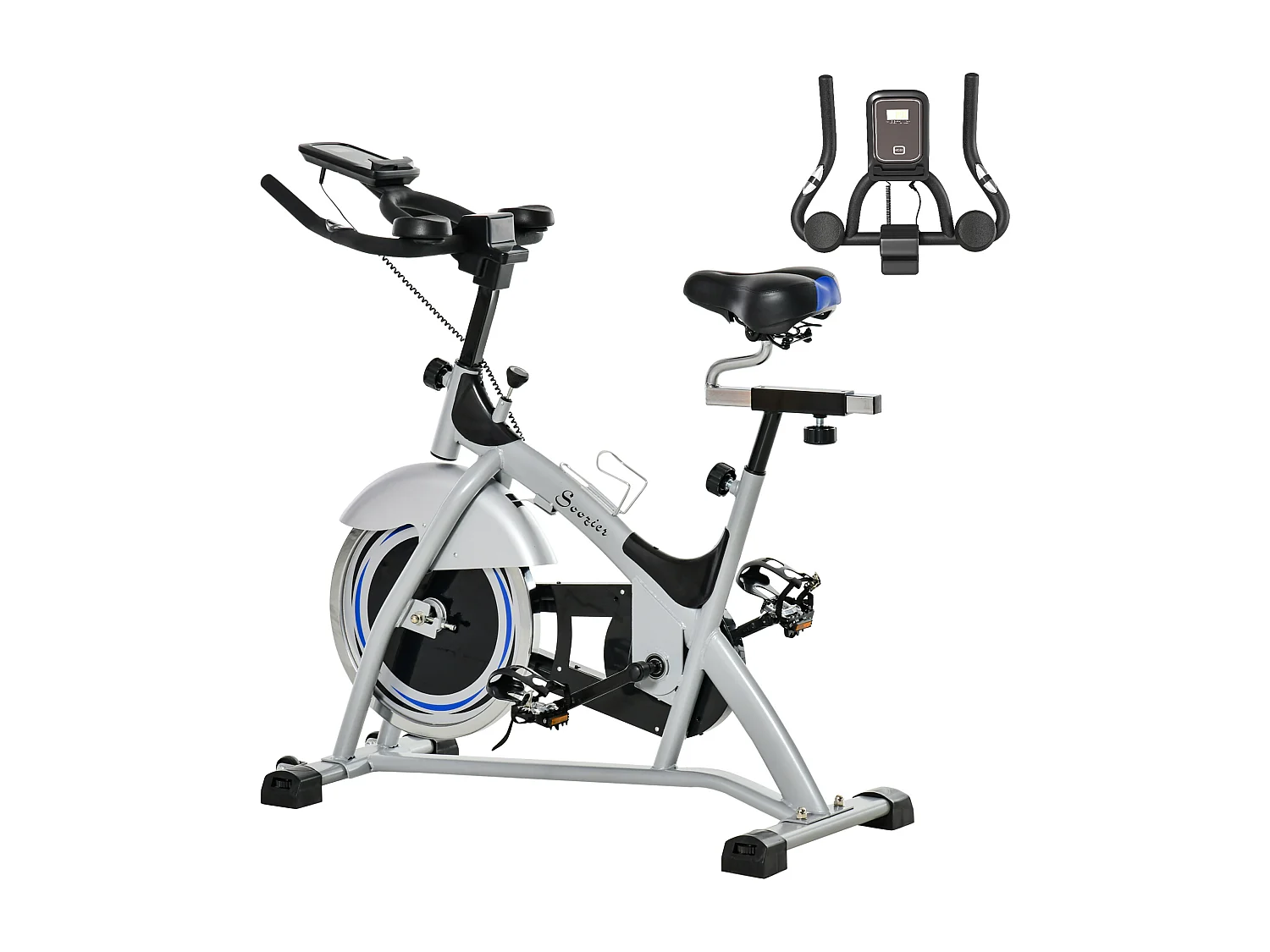 Cyclette con monitor lcd volano 15kg sellino e manubrio regolabili